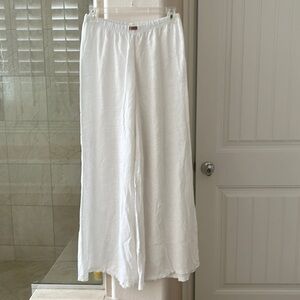 Lunya Linen knit wide leg pant sincere white XS